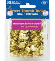 BAZIC Brass (Gold) Thumb Tack (200/Pack) (Case of 24)