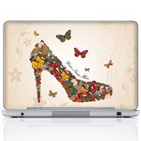Meffort Inc Personalized Laptop Notebook Notebook Skin Sticker Cover Art Decal, Customize Your Sticker Size & Name (Max Size: 16 X 11 Inch) (Custom Size, Butterfly High Heel)