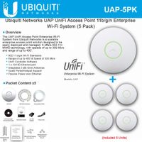 Ubiquiti Networks UAP UniFi Access Point 11b/g/n Enterprise Wi-Fi System (5 Pack)