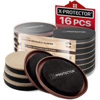 Furniture Sliders X-PROTECTOR 16 PCS - Furniture Sliders Hardwood Floors & Felt Furniture Movers - Moving Pads All Floor Types! Heavy Duty Reusable Sliders for Moving Furniture -Do It Easily & Safely!