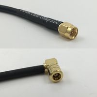3 feet RFC195 KSR195 SMA MALE to SMB FEMALE ANGLE Pigtail Jumper RF coaxial cable 50ohm High Quality Quick USA Shipping