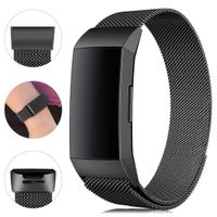 Find-MyWay Replacement Compatible Charge 3 Bands /Charge3 SE Metal Bands Wristband Accessory Magnetic Breathable Sport Bracelet Strap Small & Large for Women Men Silver Black Rose Gold Blue 10 Colors