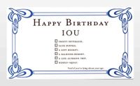 Birthday IOU card