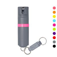 POM Grey Pepper Spray Keychain Model - Maximum Strength Self Defense OC Spray Safety Flip Top 10ft Range Compact Discreet for Keys Backpack Quick Key Release (Pink)