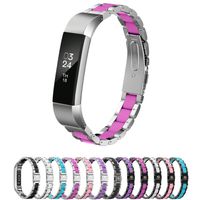 Greeninsync Compatible with Fit Bit Alta Bands Metal, Replacement for Fit Bit Alta HR Stainless Steel Bands Adjustable Accessory Wristband Small Large W/Silicone Cover for Fit Bit Alta Bracelet-Rose