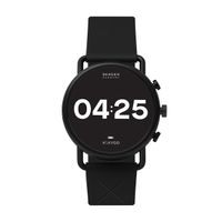 Skagen Connected Falster 3 Stainless Steel and Silicone Touchscreen Smartwatch, Color: Black (Model: SKT5202)