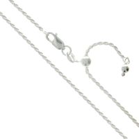Sterling Silver Adjustable Diamond-Cut Rope Chain 2mm Solid 925 Italy New Necklace 30"