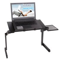 Homdox Portable Laptop Table Stand, 360° Adjustable Bed Table Notebook Stand with Mouse Board