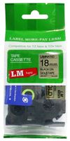 LM Tapes - Premium 3/4" (18mm) Black on Reflective Gold Compatible TZe P-touch Tape for Brother PT-2730, PT2730 Label Maker with FREE Tape Guide Included