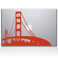 The Decal Guru San Francisco City Skyline Decal Vinyl Sticker, 13" MacBook Pro (2016 & Newer Models), Orange (2303-MAC-13X-P)
