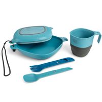 UCO 6-Piece Camping Mess Kit with Bowl, Plate, Camp Cup, and Switch Spork Utensil Set, Retro Sunrise