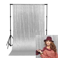 Wisfor Silver Glitter Backdrop Curtains Party Sparkle Backdrop 3x6ft Birthday Photoshoot Background for Wedding Prom Backdrop Decoration
