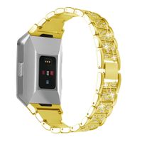 For Fitbit Ionic Bands, AISPORTS Fitbit Ionic Stainless Steel Rhinestone Band Bling Glitter Smart Watch Adjustable Replacement Band Wristband Bracelet Clasp for Fitbit Ionic Fitness Accessories - Gold
