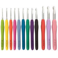 Best 12 Crochet Hook Set with Ergonomic Handles for Extreme Comfort. Extra Long Crochet Hooks Perfect for Arthritic Hands-  Smooth Needles for Superior Results and to use with All Patterns and Yarns.