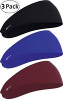 Self Pro Men's Sweatband & Sports Headband for Running, Cross Training, Racquetball & Working Out, Black, Royal Blue & Burgundy, Pack of 3