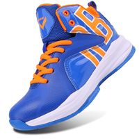 WETIKE Kids Basketball Shoes Comfortable Boys Basketball Sneakers Youth Mid-top Slip-on Girls Running Shoes Lightweight Big Little Kids Shoes Size 7 Blue Indoor Outdoor