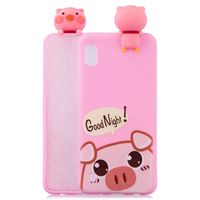 Soft Silicone Case for Samsung Galaxy A10,Aoucase Slim Thin 3D Animals Pattern Gel Rubber Drop Protection Protective Case with Black Dual-use Stylus,Pink Piggy