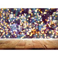 Showyou 7X 5ft/2.1x1.5m Gold Purple Shining Spot & Wooden Floor Vinyl Photography Background for Photography Studio Props