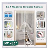 Insulated Magnetic Door Curtain, IKSTAR EVA Thermal Door Cover Fit Door Size 39" x 83", for Exterior/Interior/Kitchen Doors with Draft Stopper, Hands Free Closure and Pets/Kids Walk Through Free