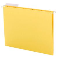 Smead Hanging File Folder with Tab, 1/3-Cut Adjustable Tab, Letter Size, Yellow, 25 per Box (64025)