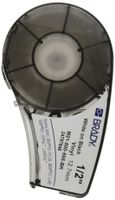 Brady M21-500-595-BK Cartridge, B595 Vinyl Indoor/Outdoor Material, 0.5"W x 21' L, White on Black