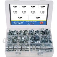 Glarks 120Pcs 10 Size Mini Fuel Injection Style Hose Clamp Assortment Kit for Diesel Petrol Pipe