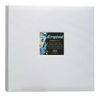Kleer-Vu Fabric Scrapbook, PostBound with Window, Size: 12x12" with 10 Seamless, Top Loading Plastic Pages with Heavy White Paper Inserts, Color: White
