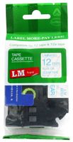 LM Tapes - Compatible with Brother PT-D210 1/2" (12mm 0.47 Laminated) Blue on Clear Compatible TZe P-Touch Tape for ptouch Model PTD210 Label Maker with Great Tape Guide Included