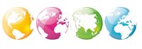 Decosense Adhesive Wall Transfers, Colorful Globes, 6.5" Diameter, Pack of 4 (13101)