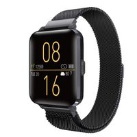 Kalakate Smart Watch for Men Women, IP68 Waterproof Smartwatch Android iOS Compatible, Fitness Tracker with Calorie Distance Steps Sleep Heart Rate Monitor, Stainless Steel Metal Mesh Band (Black)
