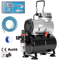 VIVOHOME 110-120V Professional Airbrushing Paint System with 1/5 HP Air Compressor and 1 Airbrush Kit for Tattoo Makeup Shoes Cake Decoration