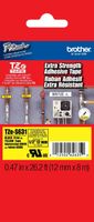 Brother 1/2" (12mm) Black Print on Yellow Extra Strength Adhesive P-touch Tape for Brother PT-2730, PT2730 Label Maker