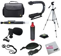 Opteka Videographers Deluxe Kit with VM-8 Microphone, Case, Tripod, X-Grip and More for Canon, Nikon, Sony and Pentax Digital SLR Cameras