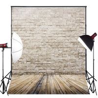 Muzi Vintage Brick Wall Backdrops for Photography 5x7ft Wood Floor Background Newborn Photo Studio Props D-9775