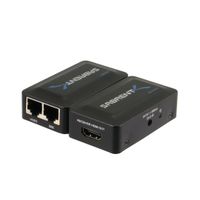 Sabrent HDMI Extension cable over Cat5/6 RJ45 Extender adapter (Up to 200-Feet)With power Adapter (HDMI-EXTC) (Certified Refurbished)