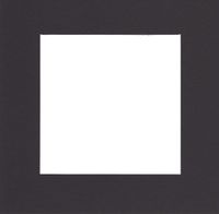 1 12x12 Square Black Picture Mats with White Core Bevel Cut for 8x8 Pictures
