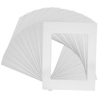 Golden State Art,  Pack of 50 11x14 White Picture Mats Mattes with White Core Bevel Cut for 8x10 Photo