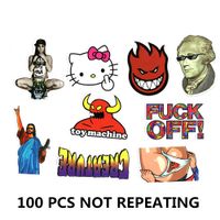 Random Sticker Pack 100Pcs, Graffit Sticker Decals Vinyls for Laptop,Kids,Cars,Motorcycle,Bicycle,Skateboard Luggage,Bumper Stickers Hippie Decals Bomb Waterproof