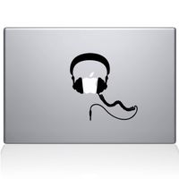 The Decal Guru Headphones MacBook Decal Vinyl Sticker - 13" MacBook Pro (2015 & Older) - Black (1081-MAC-13P-BLA)