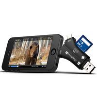 MOSPRO Trail Camera Viewer for iPhone iPad Mac & Android, SD & Micro SD Memory Card Reader to View Photos and Videos from any Wildlife Scouting Game Cam on Smartphone for Deer Hunter Black