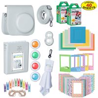 The Ultimate Accessories Kit Bundle Fujifilm Instax Mini 9 Instant Film Camera | Includes Leather Camera Case + 40 Sheets Instant Film + Photo Album + Frames + Close-Up Selfie Lenses + Smokey W