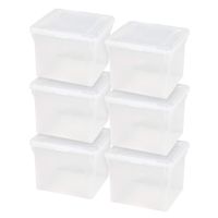 IRIS Letter Size File Cube Box, 6 Pack, Clear