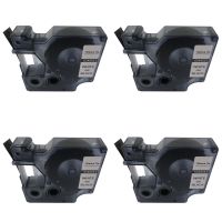 NEOUZA 4PK Compatible for DYMO D1 Standard Label Tape 1/2" x 23' 12mm x 7m (White on Black 45021 S0720610)