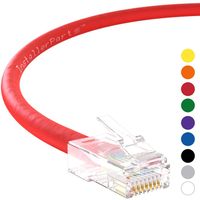 InstallerParts Ethernet Cable CAT5E Cable UTP Non-Booted 50 FT - Red - Professional Series - 1Gigabit/Sec Network/Internet Cable, 350MHZ