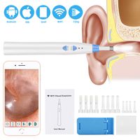 Ear Otoscope White, Amabana Wireless Ear Camera, WiFi Ear Scope with 1.3Megapixels HD Camera, Ear Cleaning Endoscope with 6 Adjustable LEDs iOS Android Phones and Ipad