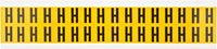 Brady 1520-H,  15 Series Number & Letter Card, 3/4" Height x 9/16" Width, Black on Yellow, Legend "H"  (32 per Card)