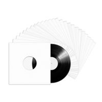 TunePhonik 12 Inch LP Vinyl Record Jackets - White Coated w/Center Hole - 25 Pack