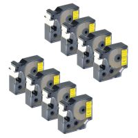 GREENCYCLE 8 Pack Replacement Industrial Black on Yellow 3/4" 18433 Rhino IND Vinyl Label Tape Compatible for DYMO RhinoPro 1000 3000 4200 5000 5200 LabelWriter 450 Duo ILP 219 3M PL150 PL200 PL300