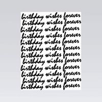 Quiplip Black and White Greetings Birthday Card, 4.25"x5.5",
