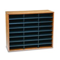 Fellowes 25043 Literature Organizer, 24 Letter Sections, 29 x 11 7/8 x 23 7/16, Medium Oak